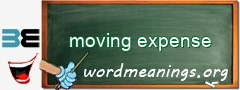 WordMeaning blackboard for moving expense